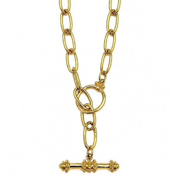 14K Yellow Gold Toggle Paperclip Chain