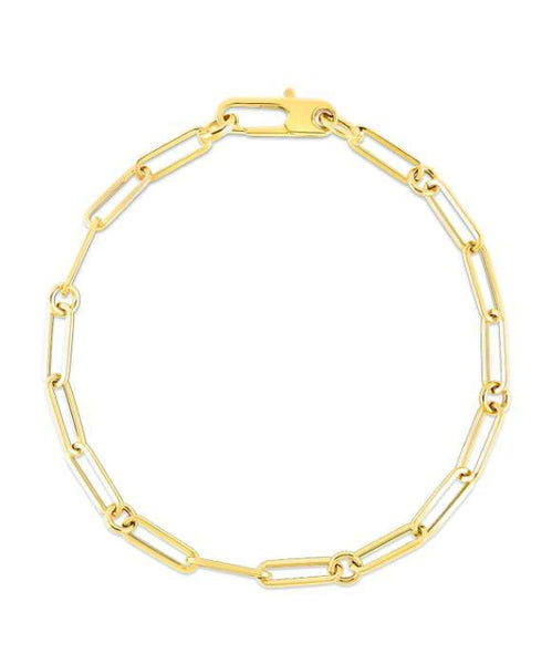 Roberto Coin Paperclip & Round Link Bracelet