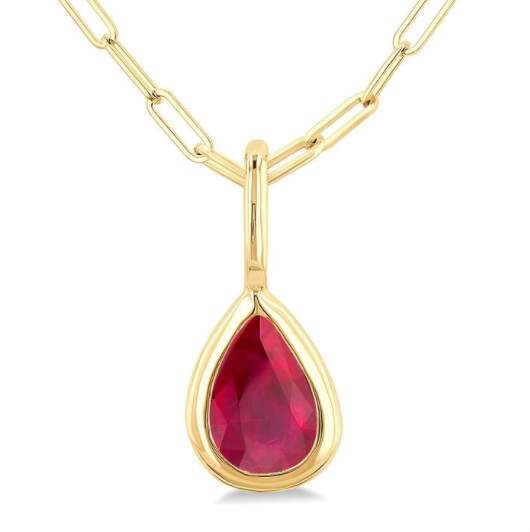 14K Pear Shape Ruby Fashion Pendant