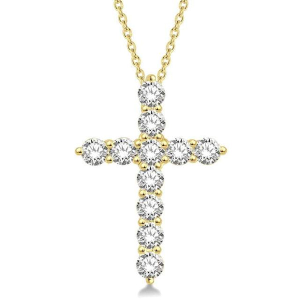 14K Diamond Cross Pendant