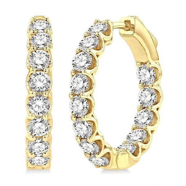 14K Diamond Hoop Earrings