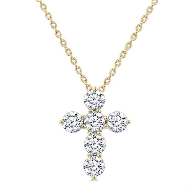 Fashion Cross Diamond Pendant