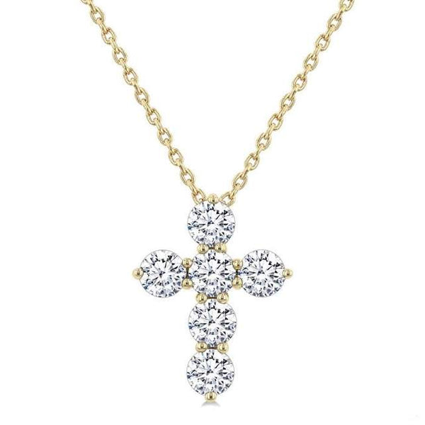 14K Diamond Cross