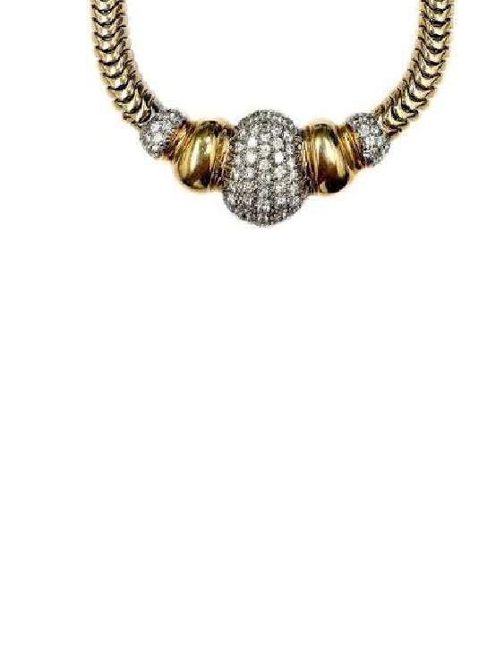 14K Pave Diamond Necklace