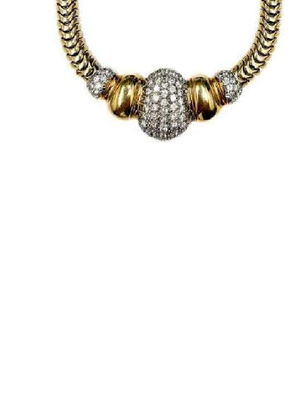 14K Pave Diamond Necklace