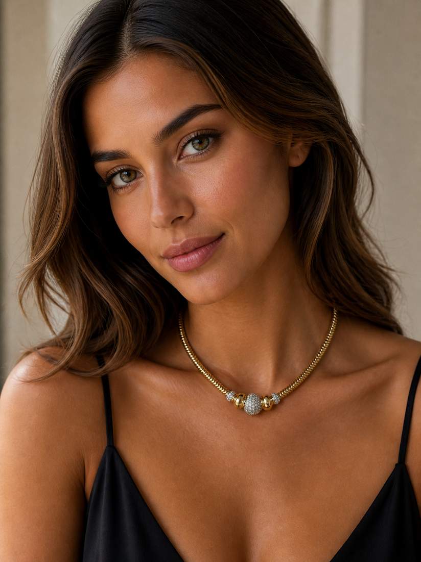 14K Pave Diamond Necklace