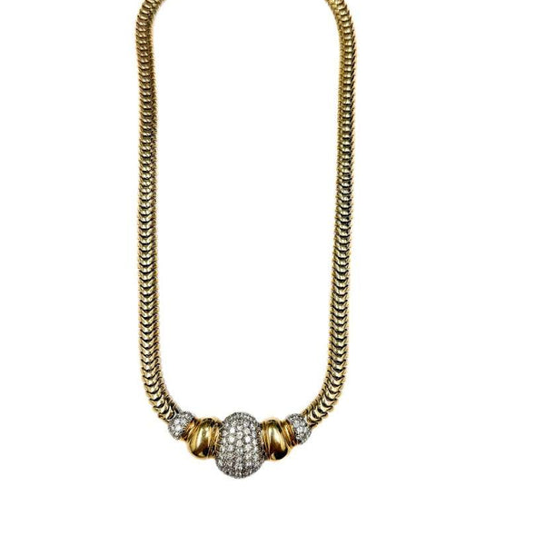 14K Pave Diamond Necklace
