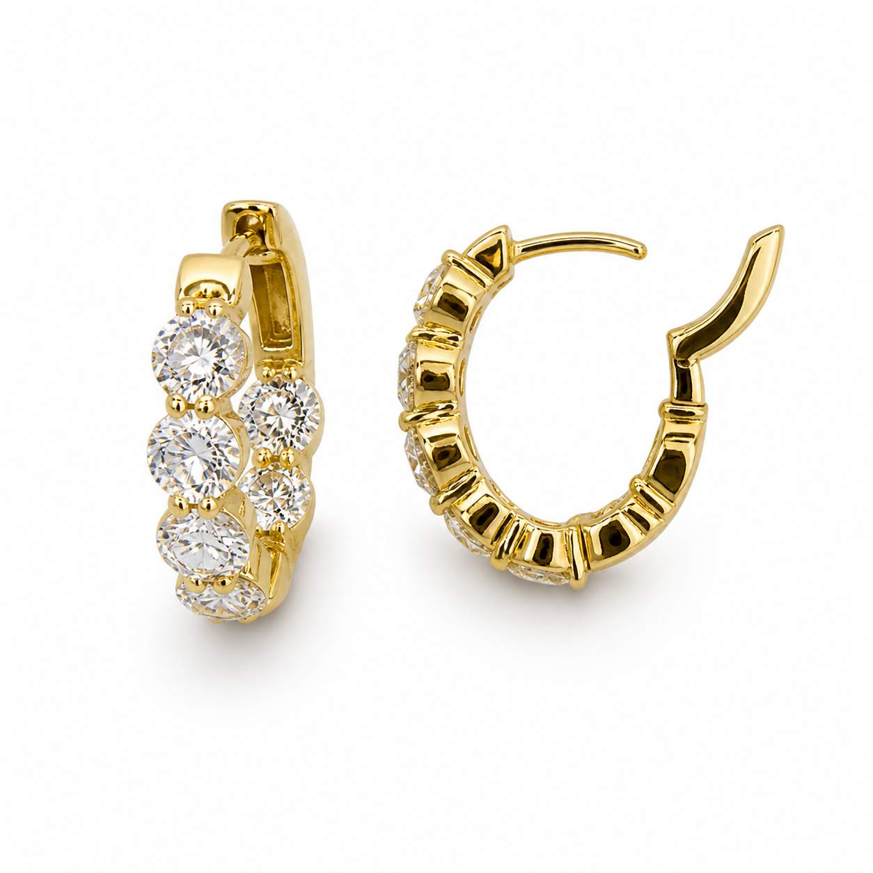 14K In and Out Hoop Earrings