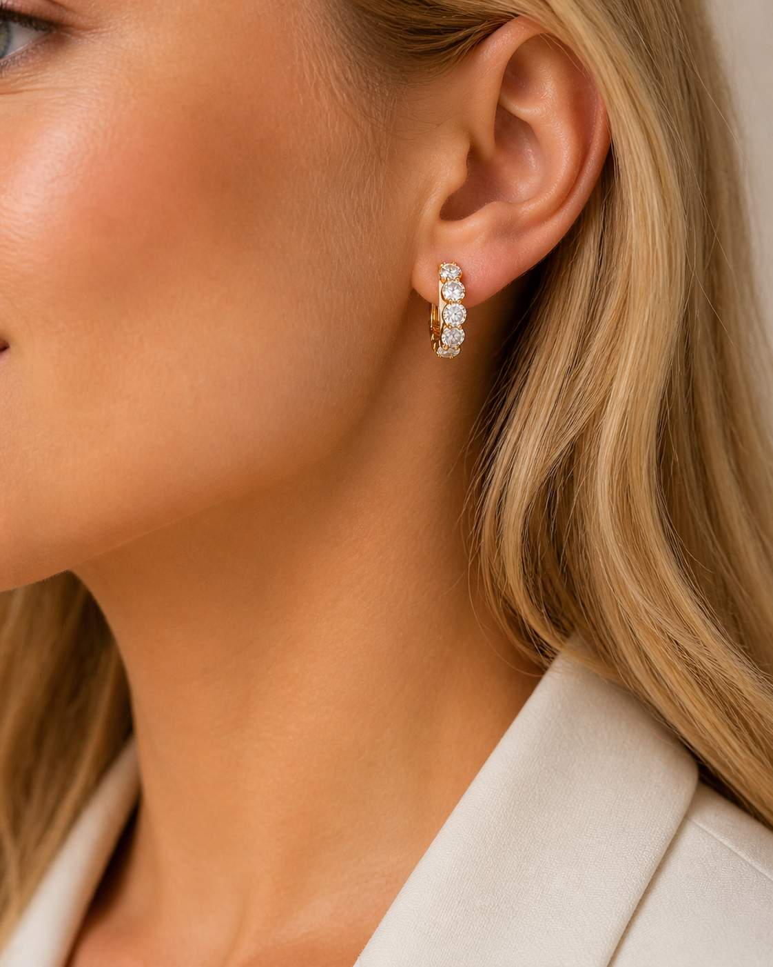 14K In and Out Hoop Earrings