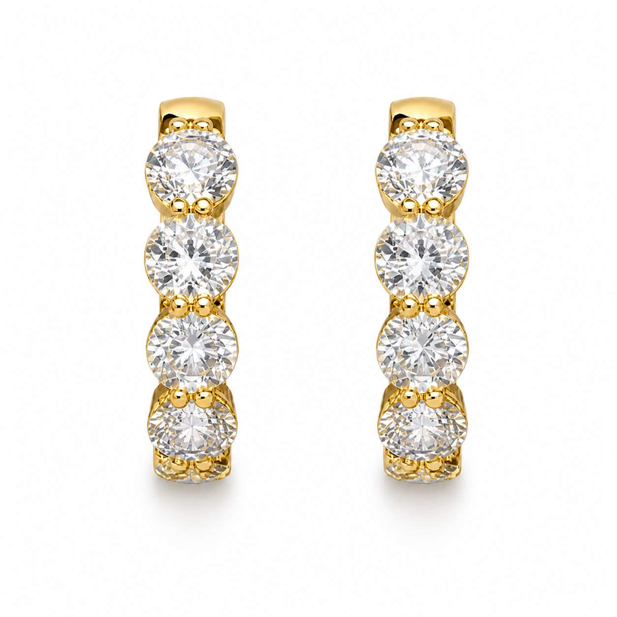 14K In and Out Hoop Earrings