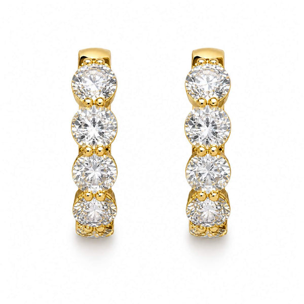 14K In and Out Hoop Earringss