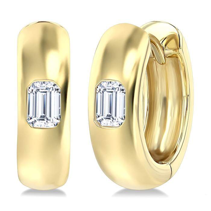 Diamond Fashion Huggie Earrings