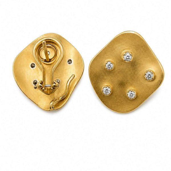 18K Yellow Gold Diamond earrings