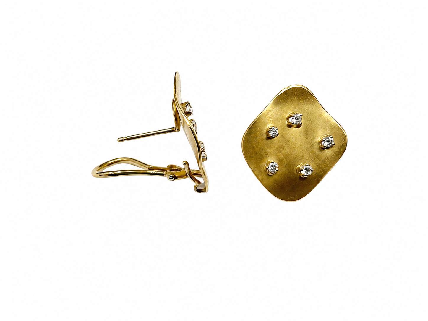 18K Yellow Gold Diamond earrings