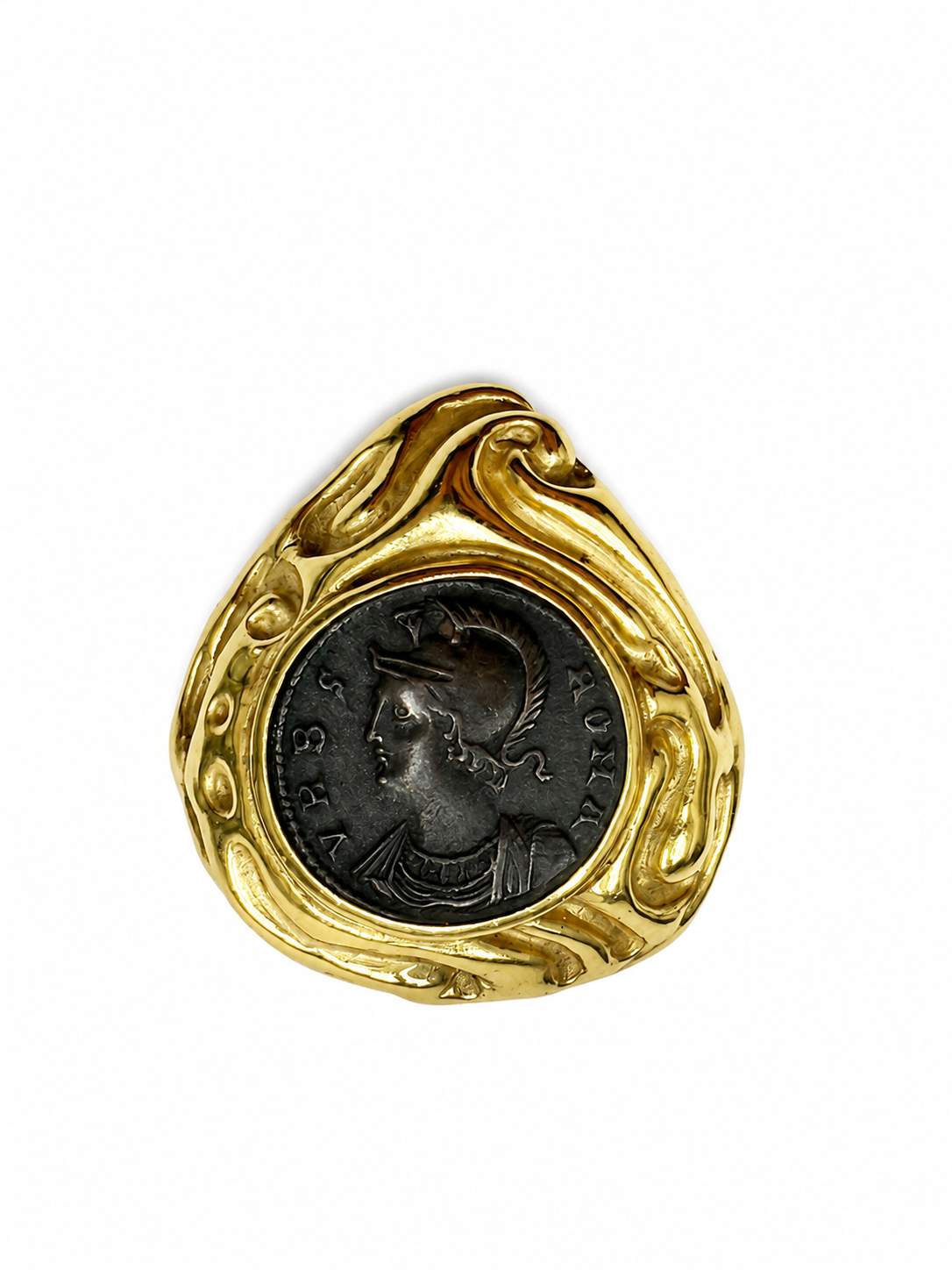 18K Yellow Gold Elisabeth Gage Coin Earrings