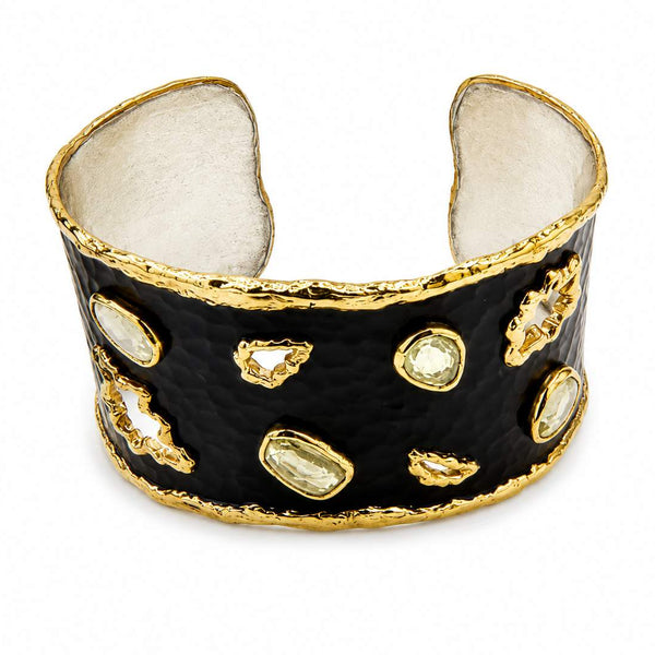 Sterling and 24K yellow gold Fashion Cuff Bracelet