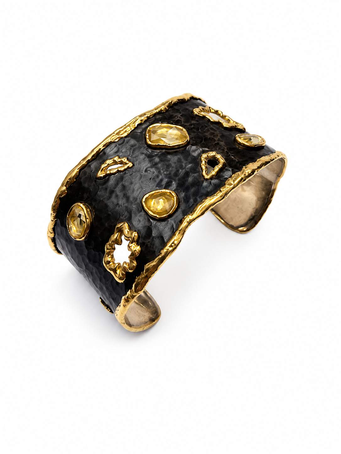 Sterling and 24K yellow gold Fashion Cuff Bracelet