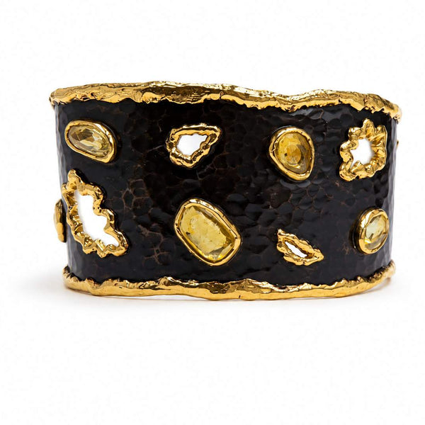 Sterling and 24K yellow gold Fashion Cuff Bracelet