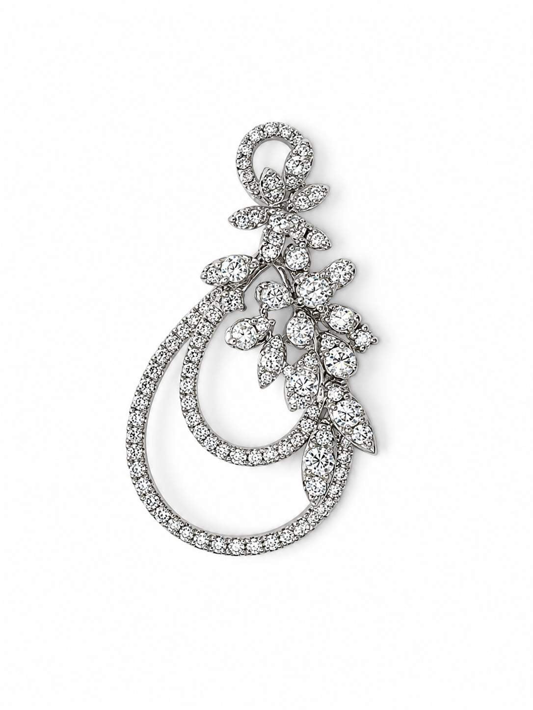 14K Diamond Freeform Cluster pendant 100D=~1.00ctw