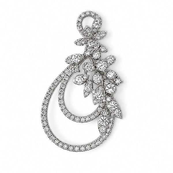 14K Diamond Freeform Cluster pendant 100D=~1.00ctw