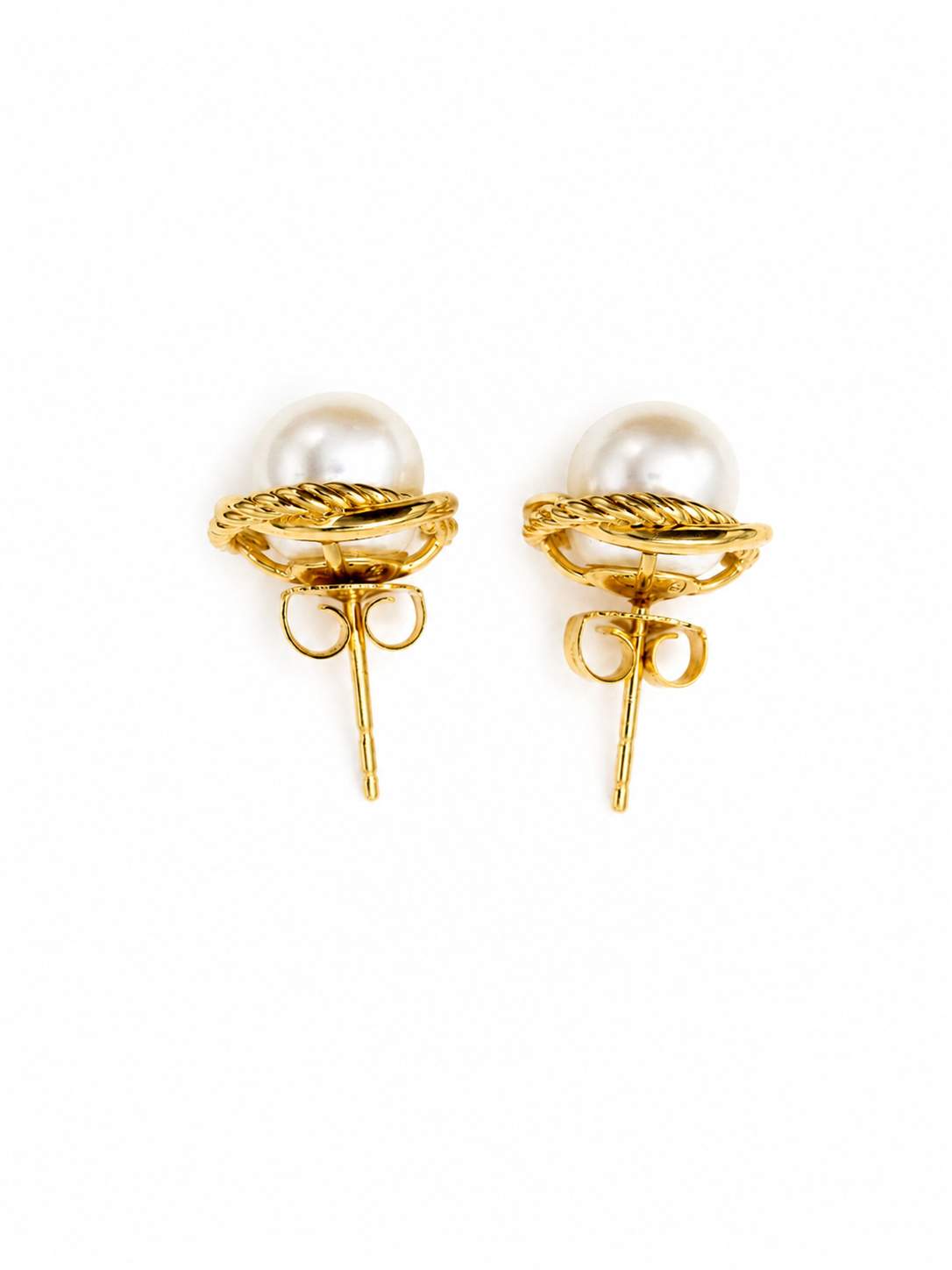 David Yurman 18K Cultured Pearl Studs