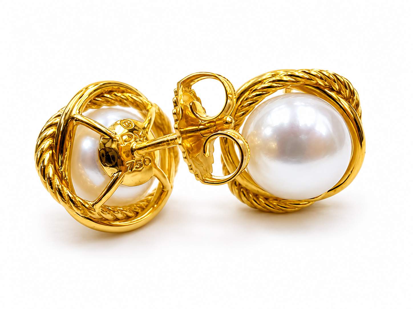 David Yurman 18K Cultured Pearl Studs