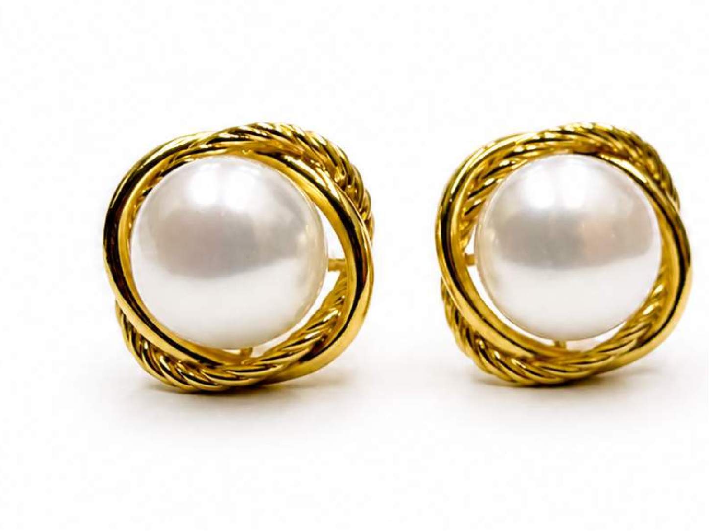 David Yurman 18K Cultured Pearl Studs