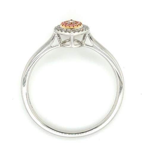 18K White Gold Fancy Pink Diamond Halo Ring