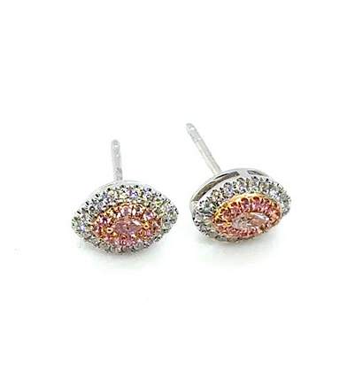 18K White Gold Fancy Pink Diamond Earrings