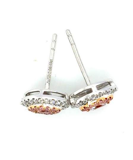 18K White Gold Fancy Pink Diamond Earrings