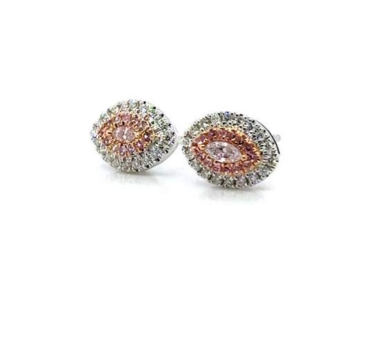 18K White Gold Fancy Pink Diamond Earrings