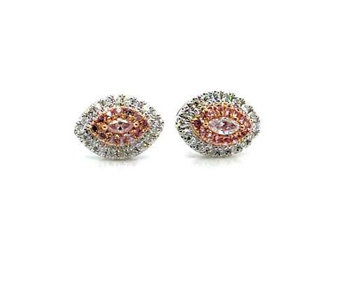 18K White Gold Fancy Pink Diamond Earrings