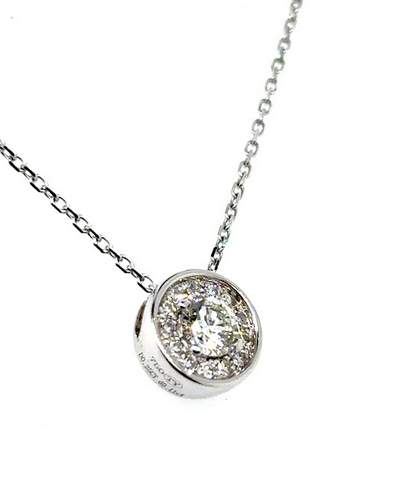 18K White Gold Fancy Round Diamond Necklace