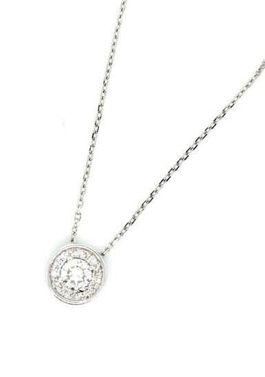 18K White Gold Fancy Round Diamond Necklace