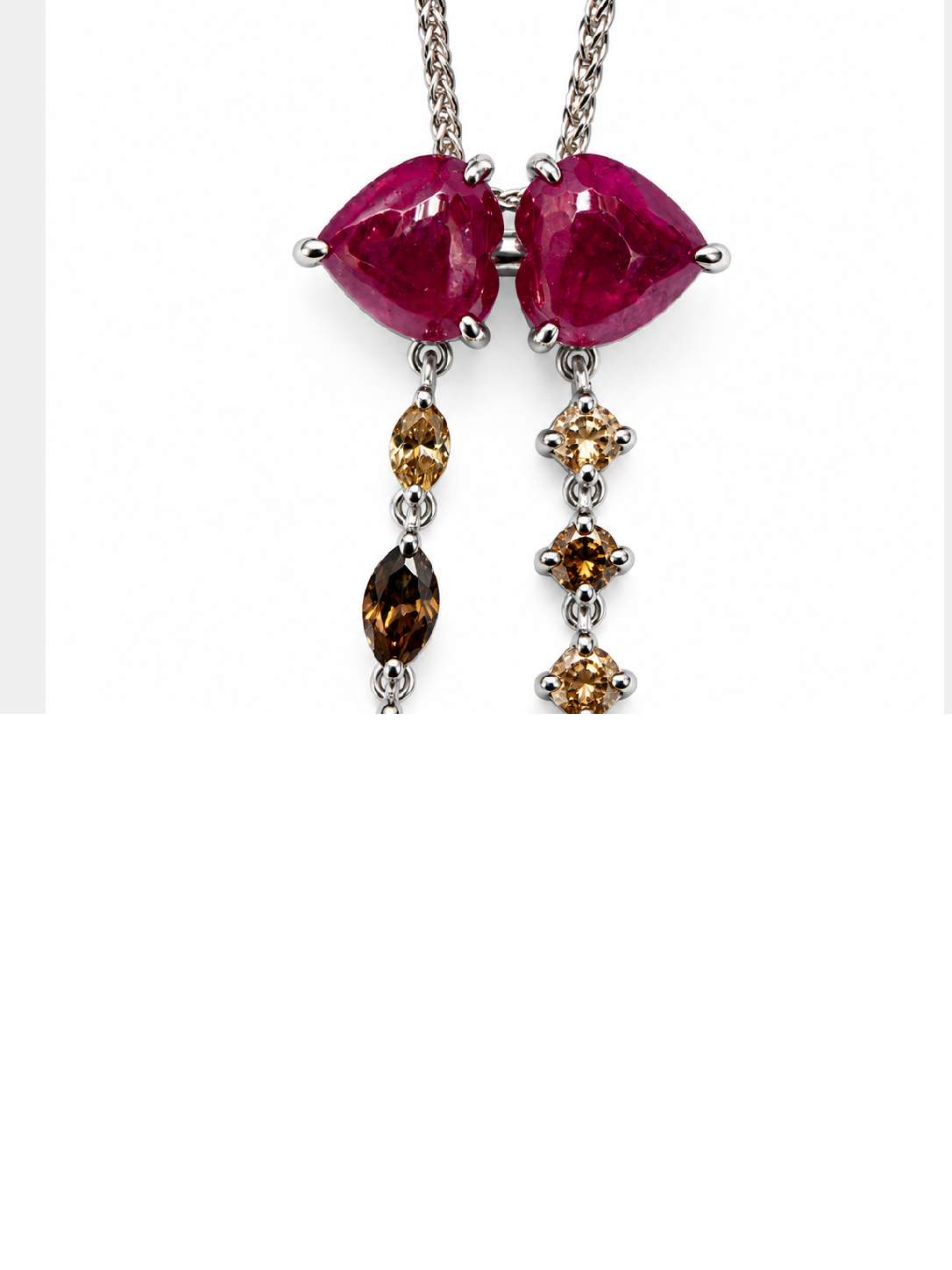 18K Ruby Hearts and Diamond Necklace