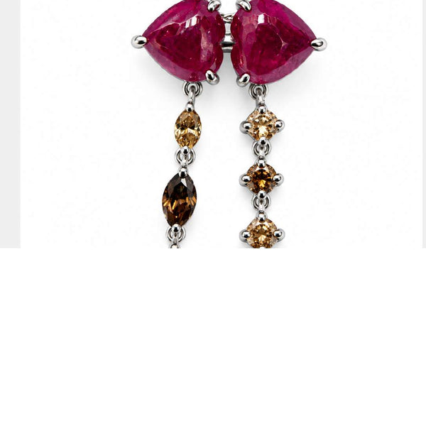 18K Ruby Hearts and Diamond Necklace