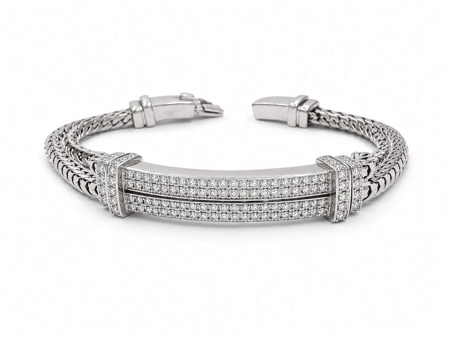 18K Di Modolo Milano, Quadria Two Row Diamond Bracelet