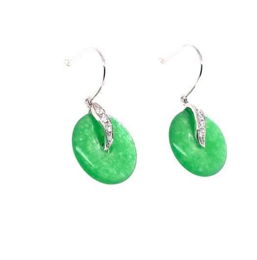 18K Jade and Diamond Earrings