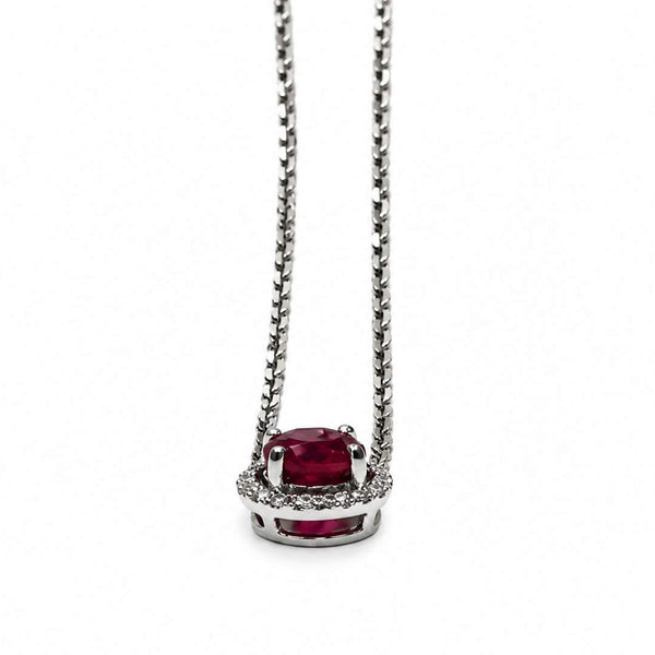 18K Natural Ruby Diamond Pendant