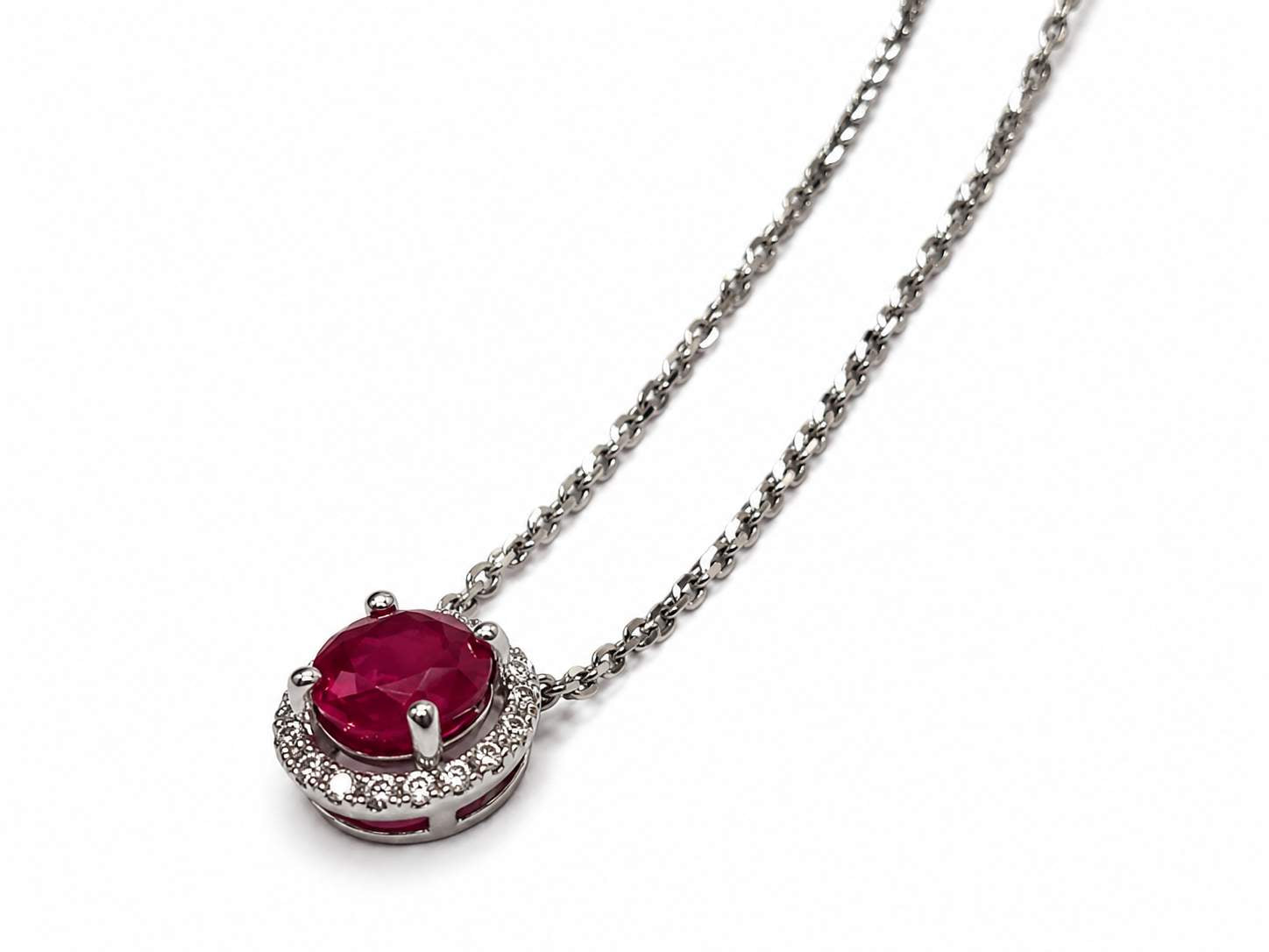 18K Natural Ruby Diamond Pendant