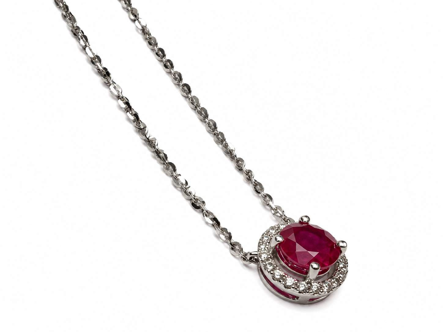 18K Natural Ruby Diamond Pendant
