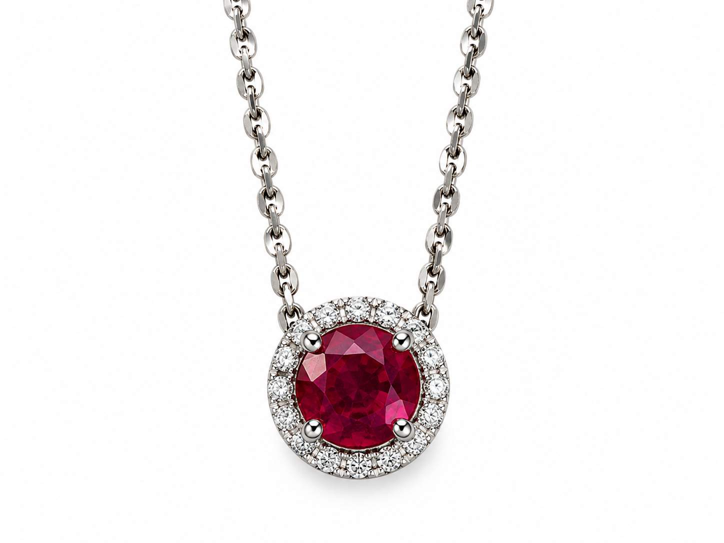 18K Natural Ruby Diamond Pendant