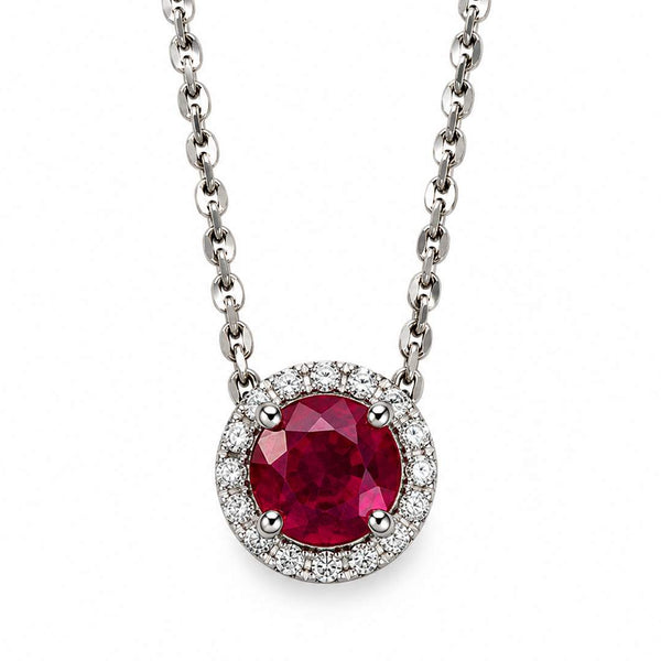 18K Natural Ruby Diamond Pendant
