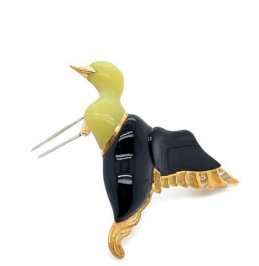 18K Yellow Gold Wild Duck Pin