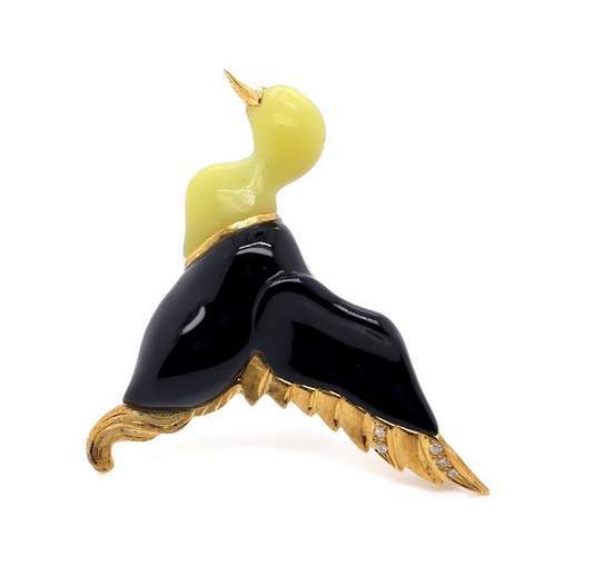 18K Yellow Gold Wild Duck Pin