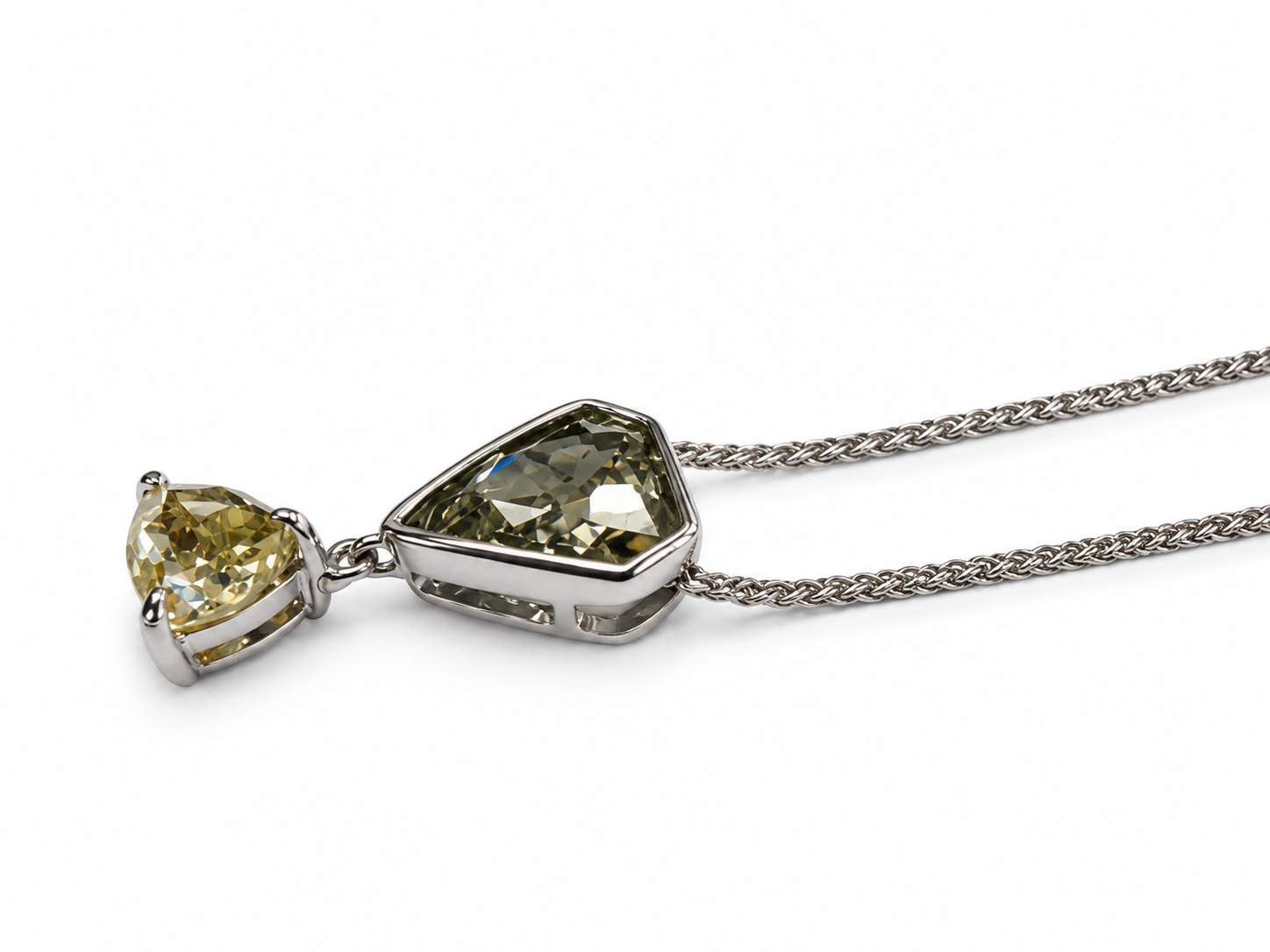 18K Diamond Drop Pendant on chain