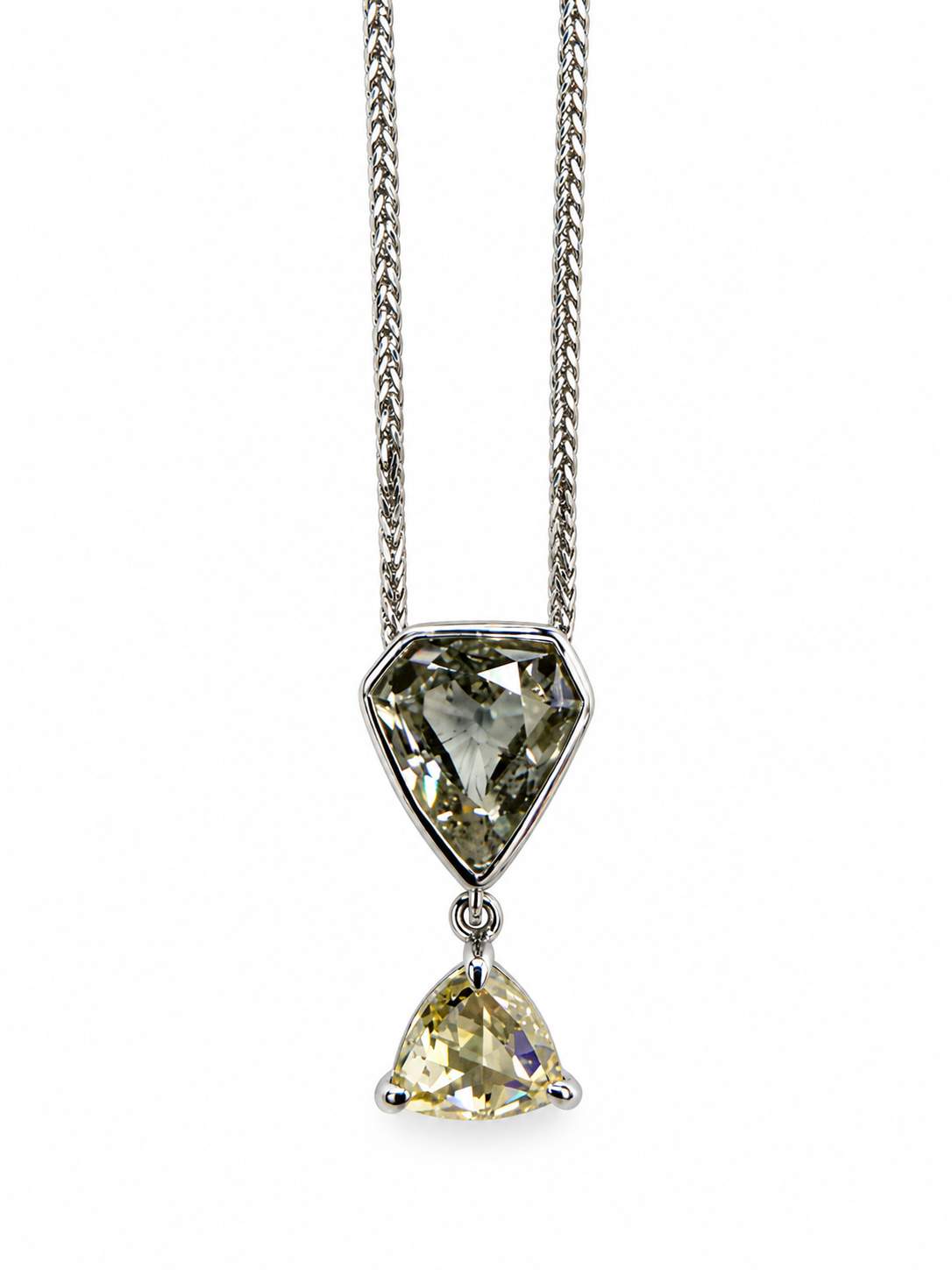 18K Diamond Drop Pendant on chain