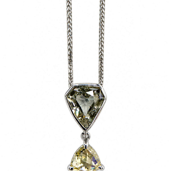 18K Diamond Drop Pendant on chain