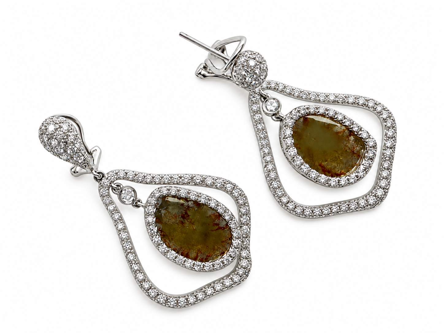 18K Diamond Slice Earrings