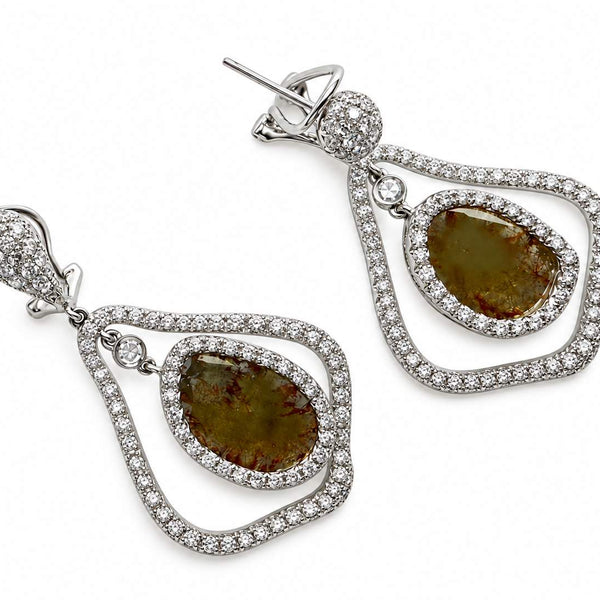 18K Diamond Slice Earrings